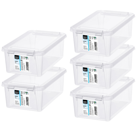 Cutii depozitare - Set 5 Cutii cu capac 4 L, SmartStore Home5, 30x19x11 cm