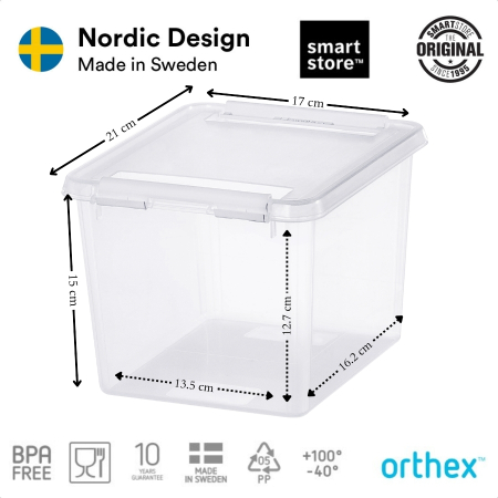 Set 6 cutii depozitare SmartStore Home, Plastic fara BPA, Transparent [6]