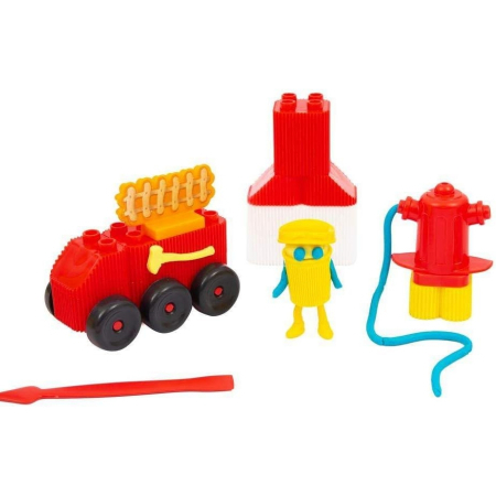 Set de joaca PLAY-DOH Blocks, Constructie Statie Pompieri, 64 piese, 3 ani+, Multicolor [4]