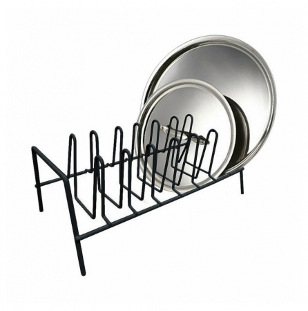 Suport metalic pentru Organizare si Depozitare capace, tigai, oale, farfurii si tocatoare de bucatarie, Negru, 35.8x17.2x13.4 cm [1]