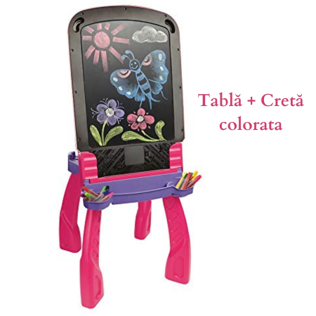 Tabla multifunctionala, Joc Educativ pentru copii, Vtech Magi 3in1, 3 functii: Sevalet Luminos si Muzical cu Creion Magic, Tabla cu Creta, Masa pentru Desen cu accesorii, 3+ ani [3]