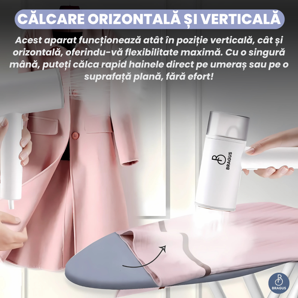 Aparat de Calcat Vertical cu Aburi, Putere 1200W, Fier de Calcat Portabil, Pliabil, Rezervor Detasabil 200ml, Suport de Perete Inclus, Incalzire Rapida in 20s, Tehnologie Anti-Scurgere, Abur 60g/min [10]