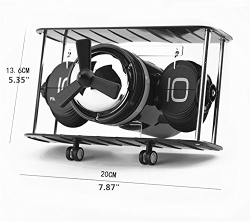 Ceas retro BRAGUS®, in forma de avion, analogic, design classic, intoarcere automata, din plastic [3]
