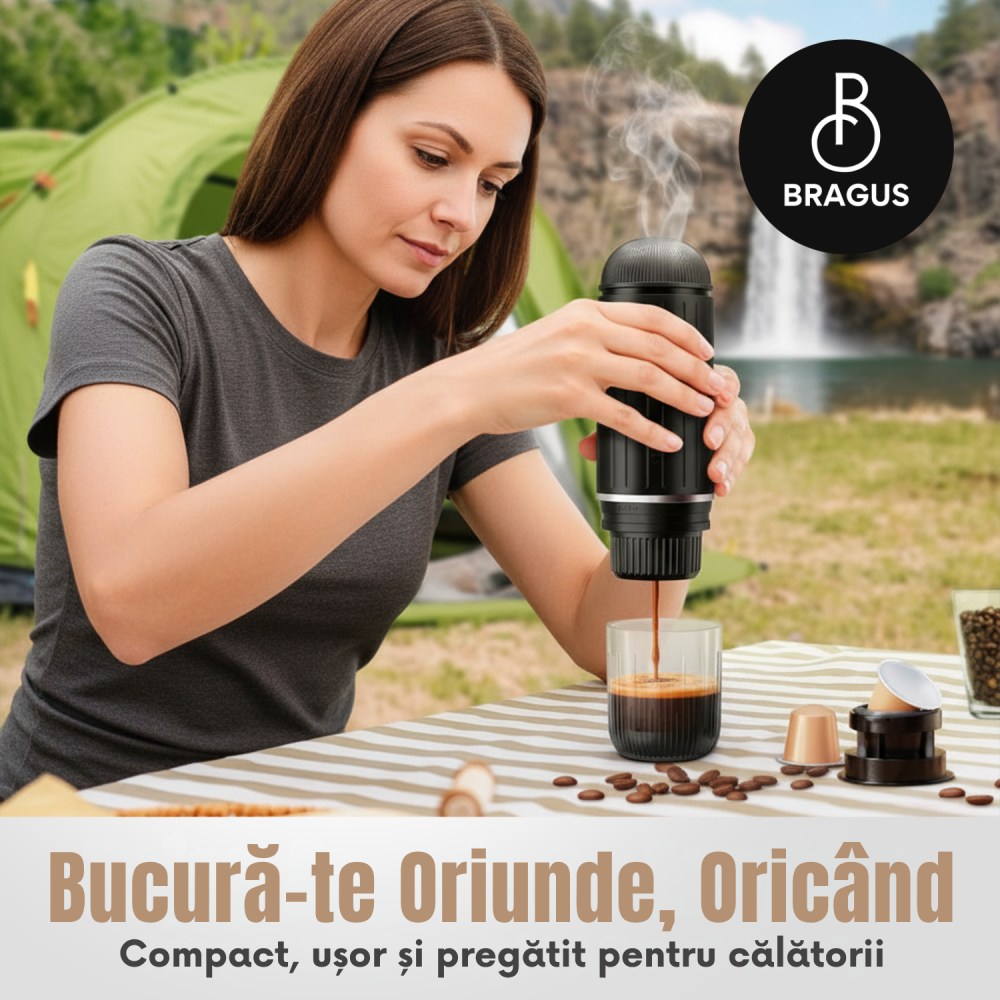 Espressor Portabil 2 in 1, Premium, Cafea Macinata sau Capsule, Reincarcabil, Presiune 19 Bari, Baterie 7500mAh, Aparat de Cafea Portabil, Functie Incalzire Integrata, Incarcare Rapida, Design Modern [7]