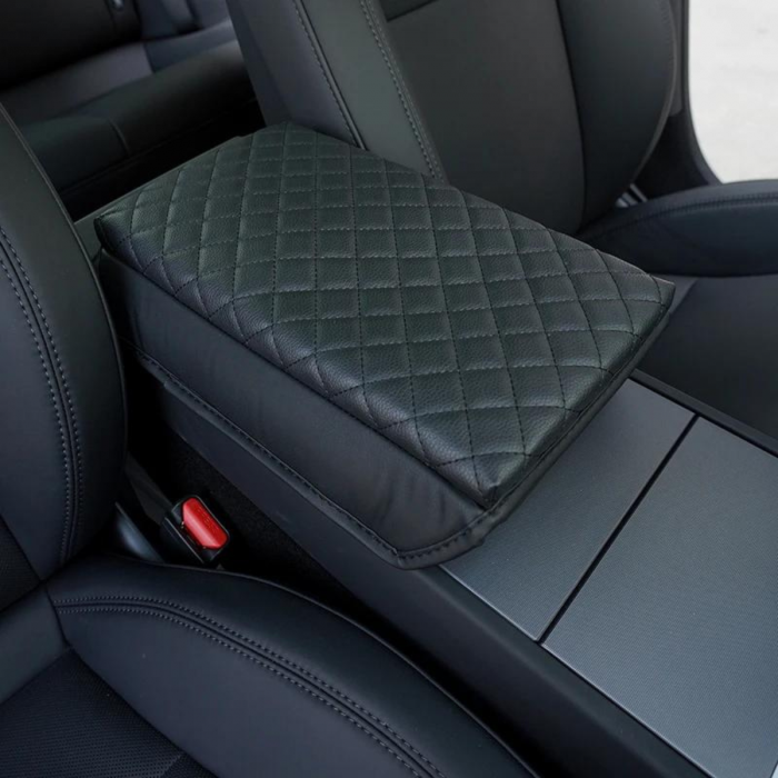 Husa pentru cotiera auto, compatibila cu Tesla Model 3 Highland, din piele ecologica, BRAGUS®, neagra [2]