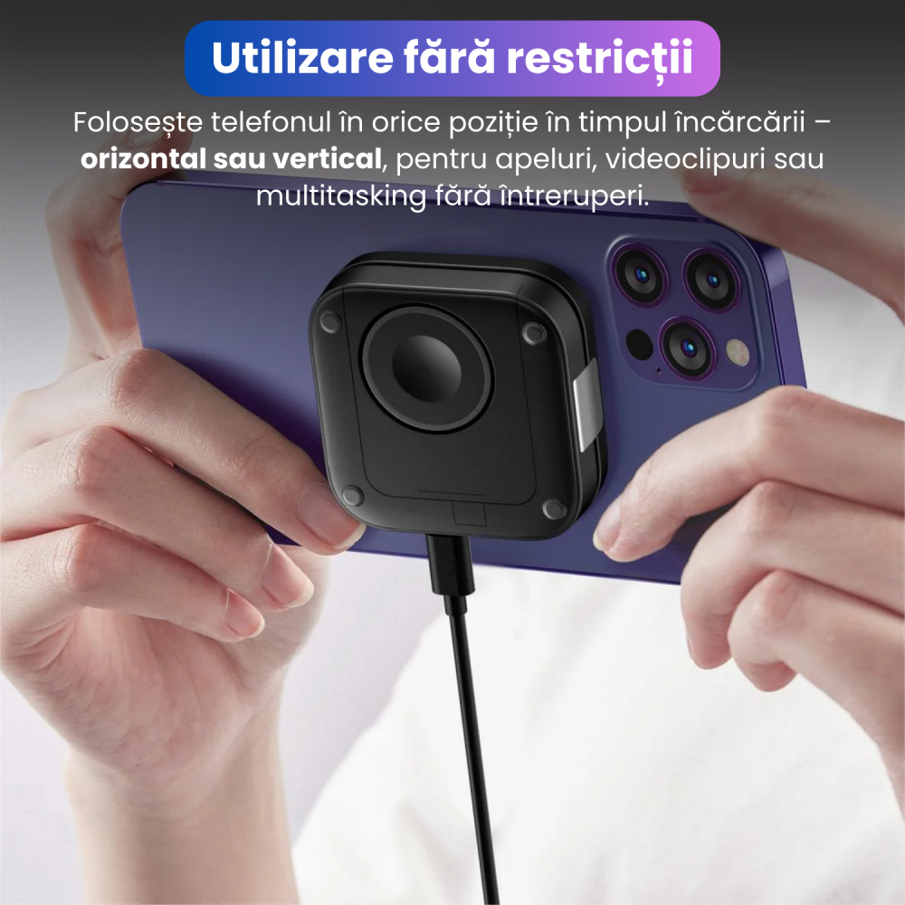 Incarcator Wireless 3 in 1, BRAGUS, Incarcare Simultana 3 Dispozitive, Incarcator Telefon Portabil, Tehnologie MagSafe, Reglabil, Incarcator Multiport Wireless, Compatibil iPhone, Apple Watch, AirPods [4]