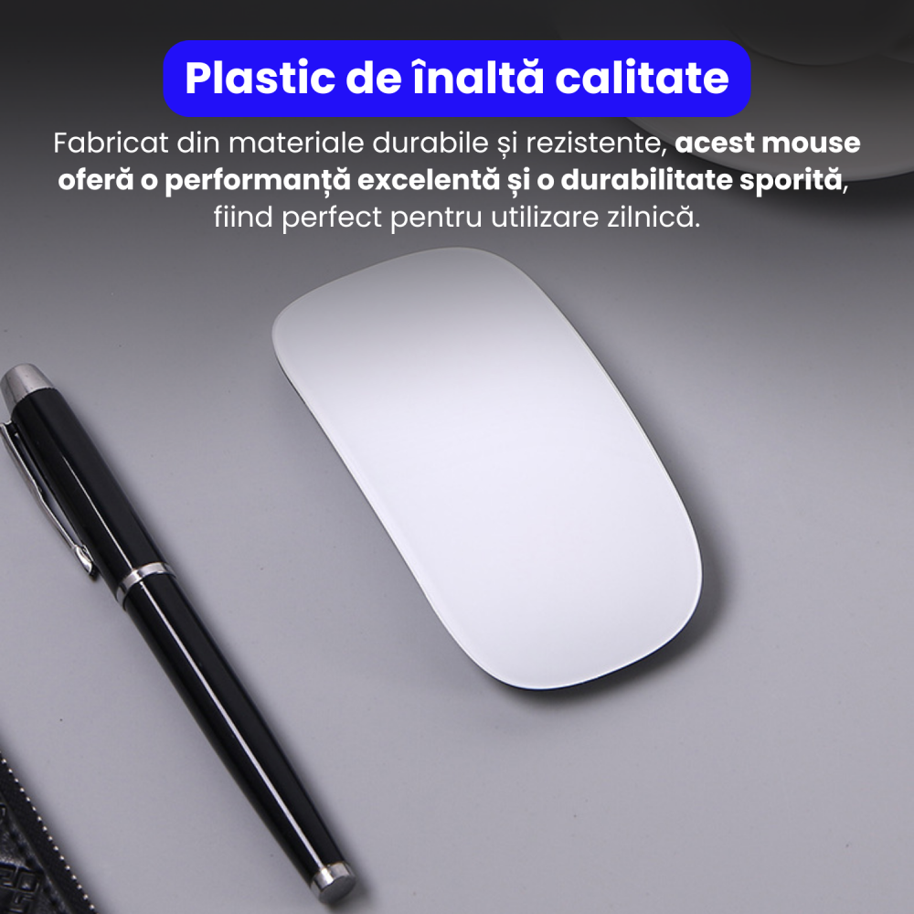 Mouse Wireless cu Gesturi, BRAGUS, Reincarcabil USB-C, Ultra Subtire, 1600 dpi, 68gr, Mouse Touch cu Gesturi, Silentios, Design Elegant, Compact, Mouse fara fir, Compatibil cu Laptop, Telefon, Tableta [5]