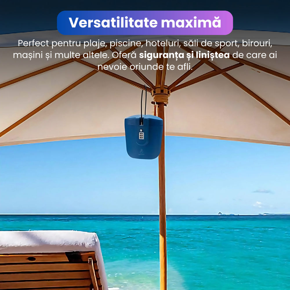 Seif Portabil Tip Geanta, Ideal pentru Calatorie, Cod din 3 Cifre, Seif Secret, Cablu Retractabil din Otel, Spatiu Generos, Seif Antifurt Portabil, Seif Plaja, Voiaj, Geanta Antifurt Rezistenta la Apa [7]