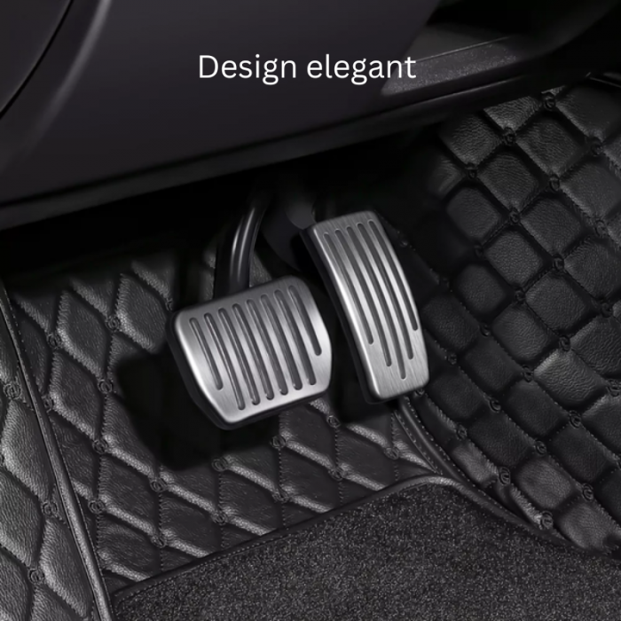 Set 2 ornamente din aluminiu pentru pedale, compatibil cu Tesla Model 3/Y, 2021-2024, Model 3 Highland, anti-alunecare, cu striatii din cauciuc solid, BRAGUS®, gri [4]