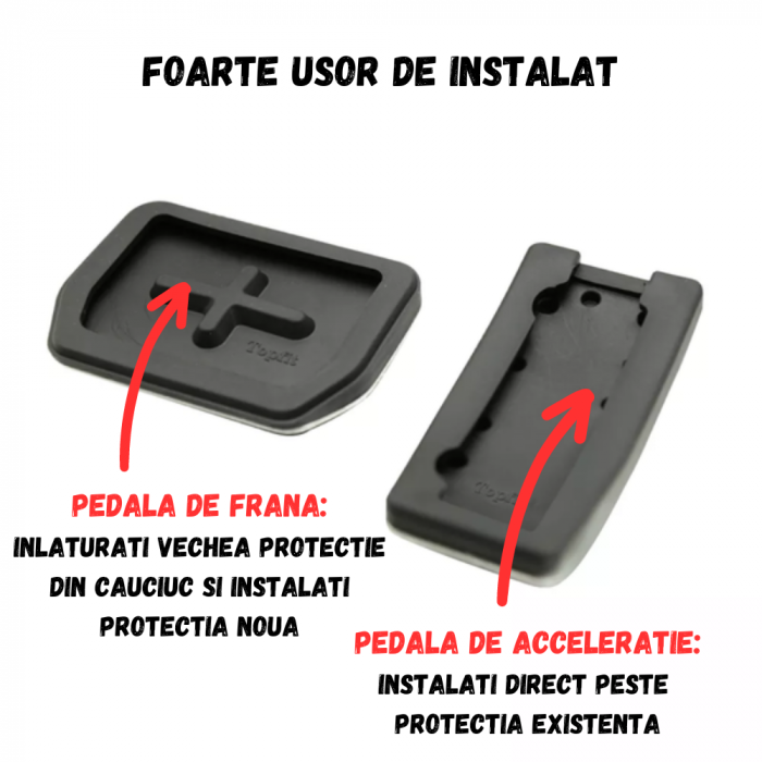 Set 2 ornamente din aluminiu pentru pedale, compatibil cu Tesla Model 3/Y, 2021-2024, Model 3 Highland, anti-alunecare, cu striatii din cauciuc solid, BRAGUS®, gri [3]