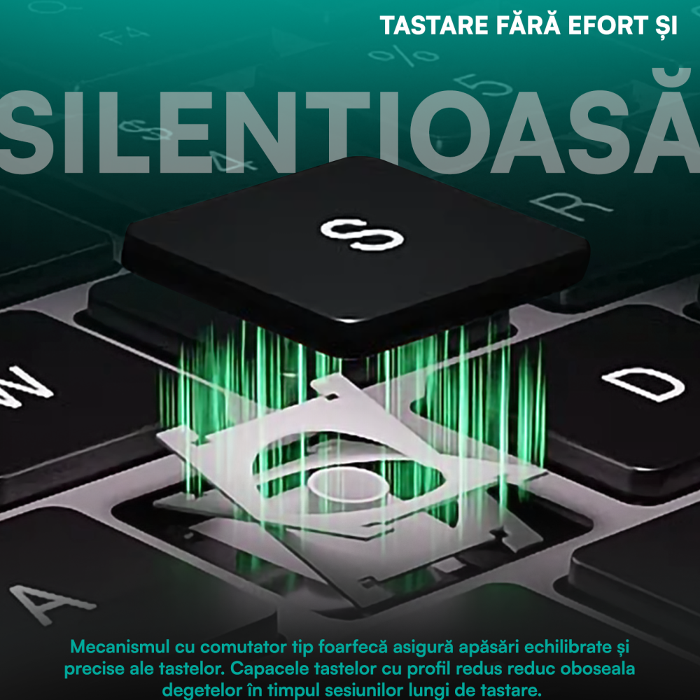 Tastatura Wireless Pliabila, Ultra Subtire, Portabila, Reincarcabila USB-C, Touch Pad cu 2 click- uri, Pliabila in 3 sectiuni, Bluetooth 5.0, Compatibila Android, iOS, Smart TV, Tableta, PC, 200g [4]