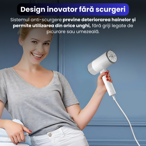 Aparat de Calcat Vertical cu Aburi, Putere 1200W, Fier de Calcat Portabil, Pliabil, Rezervor Detasabil 200ml, Suport de Perete Inclus, Incalzire Rapida in 20s, Tehnologie Anti-Scurgere, Abur 60g/min [6]