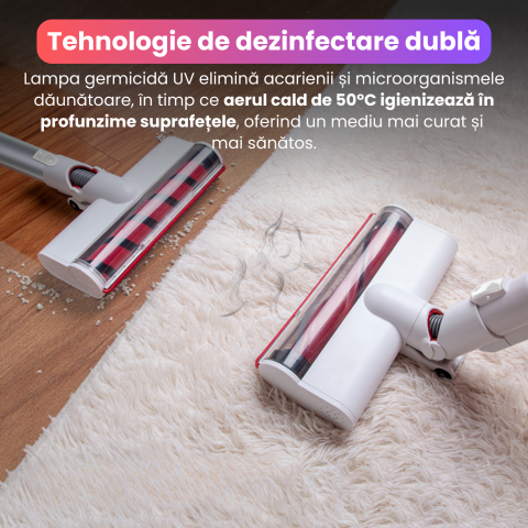 Aspirator vertical fara fir BRAGUS, silentios, iluminare LED, montare pe perete, 2 moduri de aspirare, 170W, 2200 mAh, aspirare maxim 40 min, 15000 Pa, inaltime reglabila, 4 capete incluse, alb [3]