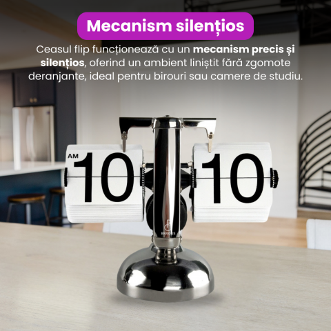 Ceas retro BRAGUS®, design classic, analogic, potrivit pentru o varietate de decoruri, intoarcere automata, metal solid [6]