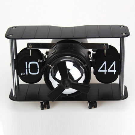 Home & Deco - Ceas retro BRAGUS®, in forma de avion, analogic, design classic, intoarcere automata, din plastic