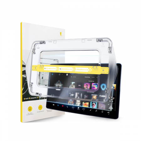Tesla Model 3 Highland - Folie de protectie pentru tableta Tesla, cu kit pentru montaj inclus, compatibila Model 3 Highland, anti-zgarieturi, BRAGUS®, transparenta