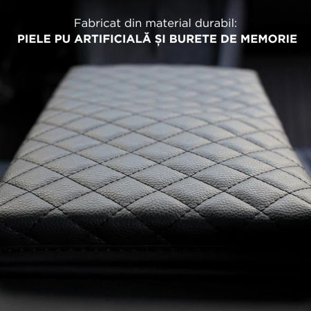 Husa pentru cotiera auto, compatibila cu Tesla Model 3 Highland, din piele ecologica, BRAGUS®, neagra [5]