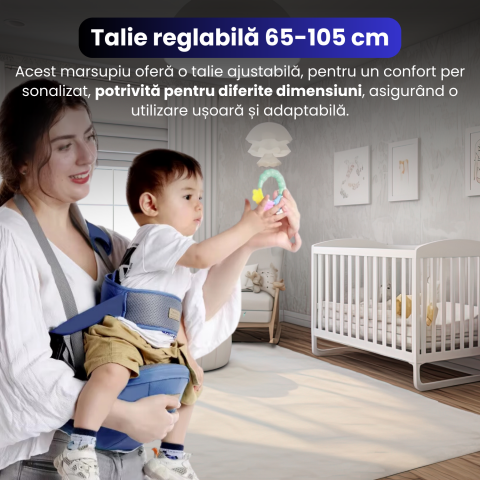 Marsupiu Bebelusi, BRAGUS, Port-Bebe Multifunctional, Tip Centura cu Scaunel, Suport Corect Bebelusi, Reglabil, Buzunare pentru Depozitare, Ergonomic, Materiale de Calitate, Greutate Maxima 15 kg [6]