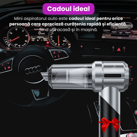 Mini Aspirator Portabil, BRAGUS, Pliabil, 15000Pa, 100W, Baterie 6000mAh, Autonomie 30min, 2in1 Aspirare si Suflare, Vidare, Umflare, 8 Accesorii, 3 Viteze, Filtru HEPA Reutilizabil, 3 Filtre Incluse [6]