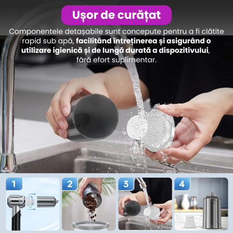 Mini Aspirator Portabil, BRAGUS, Pliabil, 15000Pa, 100W, Baterie 6000mAh, Autonomie 30min, 2in1 Aspirare si Suflare, Vidare, Umflare, 8 Accesorii, 3 Viteze, Filtru HEPA Reutilizabil, 3 Filtre Incluse [1]