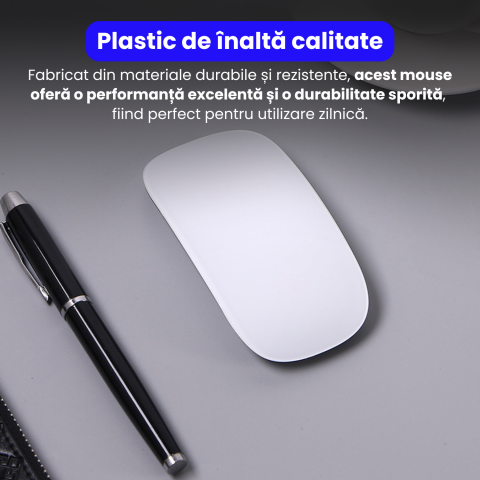 Mouse Wireless cu Gesturi, BRAGUS, Reincarcabil USB-C, Ultra Subtire, 1600 dpi, 68gr, Mouse Touch cu Gesturi, Silentios, Design Elegant, Compact, Mouse fara fir, Compatibil cu Laptop, Telefon, Tableta [4]