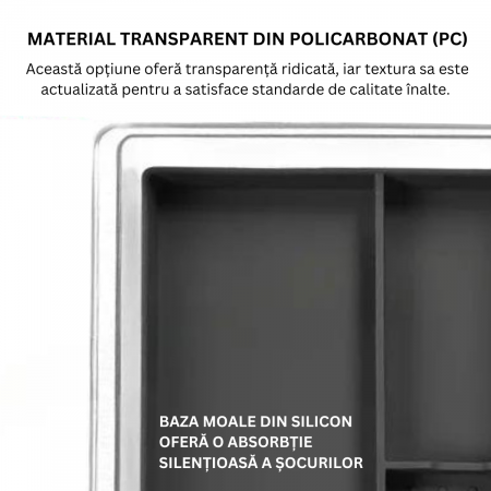 Organizator auto BRAGUS®, pentru consola centrala Tesla, cu 3 compartimente pentru depozitare, compatibil Model 3 Highland, din plastic, negru [4]
