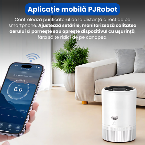 Purificator de aer BRAGUS, control inteligent prin Wi-Fi, ecran digital, mod special pentru somn, purificare rapida, filtru de carbon activ, filtrare 3in1 HEPA H13, Alexa, Google Home, alb [4]