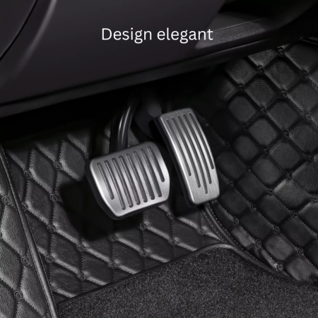 Set 2 ornamente din aluminiu pentru pedale, compatibil cu Tesla Model 3/Y, 2021-2024, Model 3 Highland, anti-alunecare, cu striatii din cauciuc solid, BRAGUS®, gri [3]