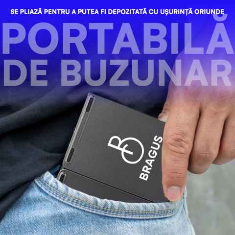 Tastatura Pliabila Ultra Subtire, Bluetooth 5.0, Reincarcabila USB, 140mAh, Autonomie 100h, Pliabila in 3 sectiuni, 3 Conectari Simultane, Wireless, Compatibila cu Android, iOS, Smart TV, PC, 200g [6]