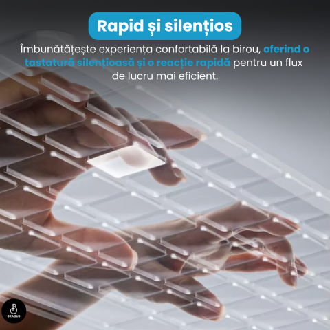 Tastatura Wireless Reincarcabila, BRAGUS, Bluetooth 5.1, USB, 500mAh, Ultra Subtire, Aluminiu, Conectare Simultana pe 3 Dispozitive, Compatibila PC, Windows, Mac, iOS, Android, Type-C, 230g [11]