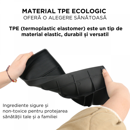 Tavita pentru depozitare compatibila cu Tesla Model 3 Highland, montare in spatele tabletei. compartimentata, BRAGUS®, din plastic, neagra [1]
