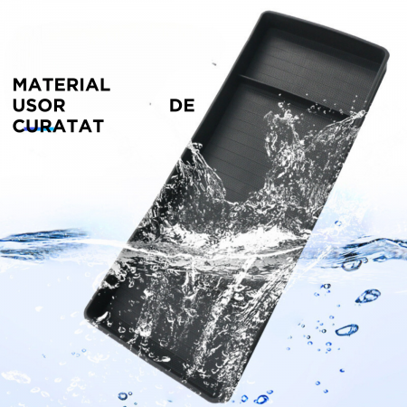 Tavita pentru depozitare compatibila cu Tesla Model 3 Highland, montare in spatele tabletei. compartimentata, BRAGUS®, din plastic, neagra [3]