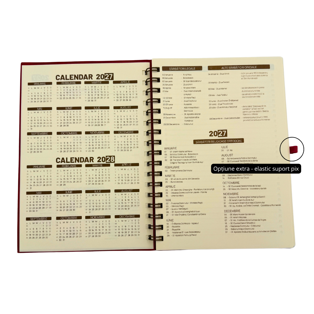 Agenda spira nedatata ASN, hartie ivory [3]