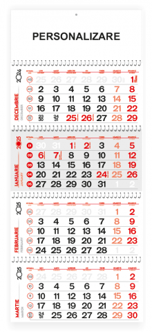 Agende, calendare si plannere - Calendar perete 4 luni pliat albastru