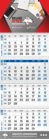 Agende, calendare si plannere - Calendar perete 4 luni pliat rigid