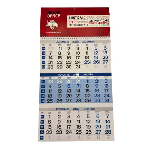 Agende, calendare si plannere - Calendar perete Triptic albastru