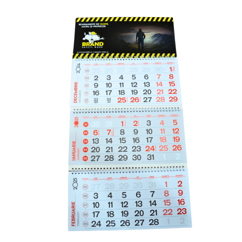 Calendar perete Triptic pliat albastru [4]
