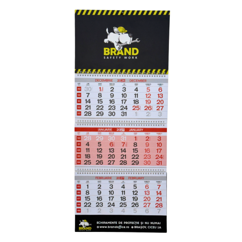 Agende, calendare si plannere - Calendar perete triptic pliat rigid