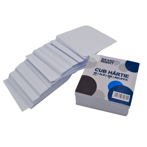 Produse - Cub hartie 9x9cm 500coli nelipite albe