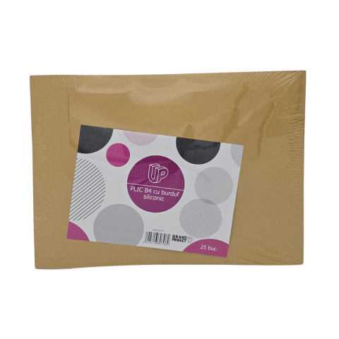 Birotica si Papetarie - Plic B4 cu burduf siliconic maro 25 buc set | Unitate Protejata Autorizata