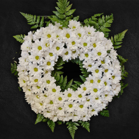 Coroane & Funerare - Coroana Funerara din Crizanteme Albe