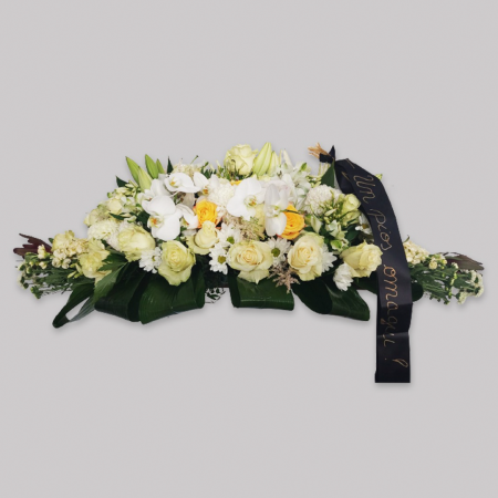 Coroane & Funerare - Aranjament Funerar cu Flori Albe