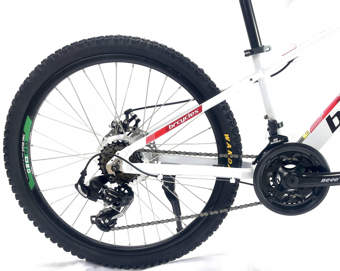 Bicicleta MTB 24″ BR Tornado , cadru Aluminiu 14″ ,21 viteze, Shimano ,Alb [5]