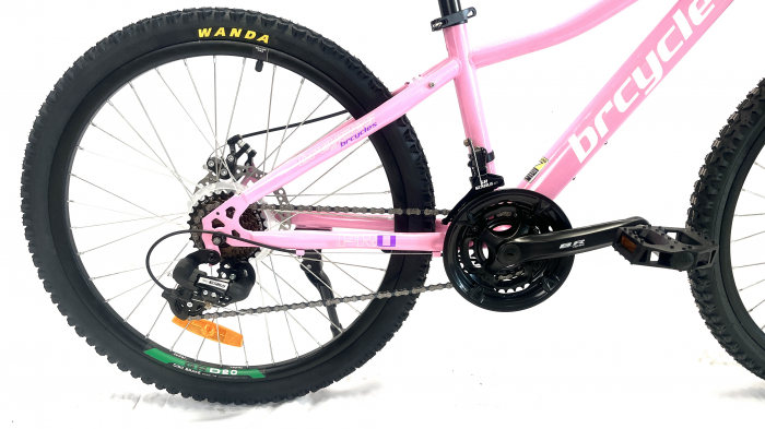 Bicicleta MTB 24″ BR Tsunami , cadru otel ,21 viteze, Shimano  Roz [5]