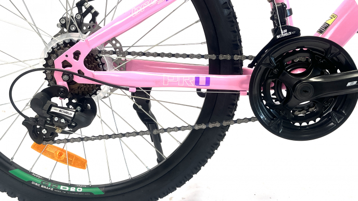Bicicleta MTB 24″ BR Tsunami , cadru otel ,21 viteze, Shimano  Roz [6]
