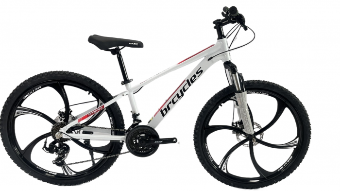 Bicicleta MTB 26″ BR Tornado, cadru Aluminiu, 21 viteze, Roti magnesium cu Shimano, Alb [2]
