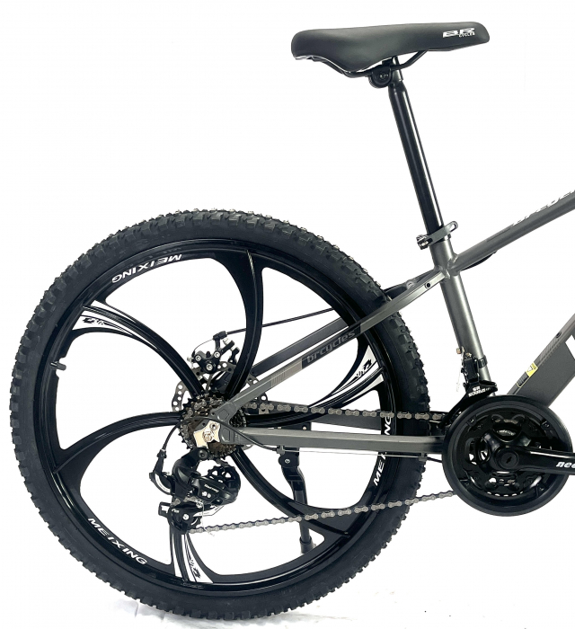 Bicicleta MTB 24″ BR Tornado, cadru Aluminiu, 21 viteze, Roti magnesium cu Shimano, Gri [7]