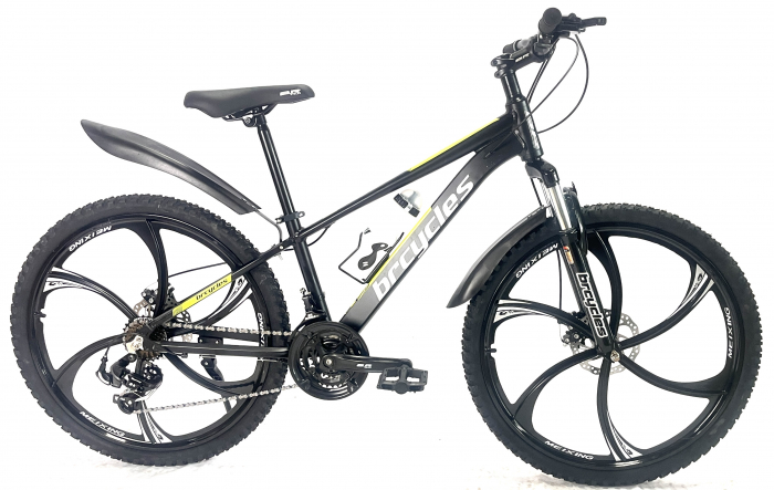 Bicicleta MTB 26″ BR Tornado, cadru Aluminiu, 21 viteze, Roti magnesium cu Shimano, Negru [2]