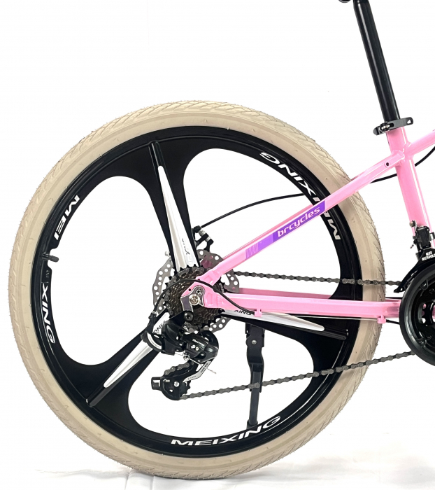 Bicicleta MTB 26″ BR Tornado, cadru Aluminiu, 21 viteze, Roti magnesium cu Shimano, Roz [11]
