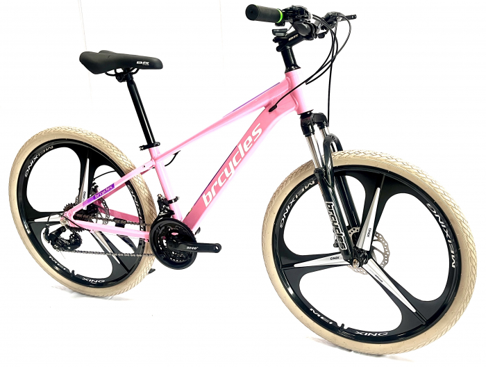 Bicicleta MTB 26″ BR Tornado, cadru Aluminiu, 21 viteze, Roti magnesium cu Shimano, Roz [3]